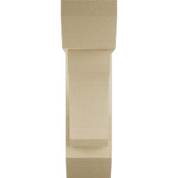 Ekena Millwork - BKTUR0554X16X20LEC06RCPR - Timberthane Faux Wood Legacy Style Bracket w/ Offset Brace, Slat Ends, 5 1/2"W x 16"D x 20"H, Primed Tan