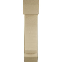 Ekena Millwork - BKTUR0554X16X24LEC06RCPR - Timberthane Faux Wood Legacy Style Bracket w/ Offset Brace, Slat Ends, 5 1/2"W x 16"D x 24"H, Primed Tan