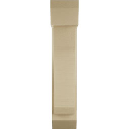 Ekena Millwork - BKTUR0554X16X28LEC06RCPR - Timberthane Faux Wood Legacy Style Bracket w/ Offset Brace, Slat Ends, 5 1/2"W x 16"D x 28"H, Primed Tan