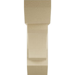Ekena Millwork - BKTUR0554X18X18LEC06RCPR - Timberthane Faux Wood Legacy Style Bracket w/ Offset Brace, Slat Ends, 5 1/2"W x 18"D x 18"H, Primed Tan
