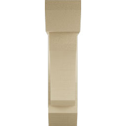 Ekena Millwork - BKTUR0554X18X22LEC06RCPR - Timberthane Faux Wood Legacy Style Bracket w/ Offset Brace, Slat Ends, 5 1/2"W x 18"D x 22"H, Primed Tan