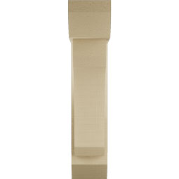 Ekena Millwork - BKTUR0554X18X26LEC06RCPR - Timberthane Faux Wood Legacy Style Bracket w/ Offset Brace, Slat Ends, 5 1/2"W x 18"D x 26"H, Primed Tan