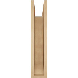 Ekena Millwork - BKTUR0554X18X26LEC06RCPR - Timberthane Faux Wood Legacy Style Bracket w/ Offset Brace, Slat Ends, 5 1/2"W x 18"D x 26"H, Primed Tan