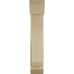 Ekena Millwork - BKTUR0554X18X30LEC06RCPR - Timberthane Faux Wood Legacy Style Bracket w/ Offset Brace, Slat Ends, 5 1/2"W x 18"D x 30"H, Primed Tan