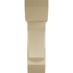 Ekena Millwork - BKTUR0554X20X20LEC06RCPR - Timberthane Faux Wood Legacy Style Bracket w/ Offset Brace, Slat Ends, 5 1/2"W x 20"D x 20"H, Primed Tan