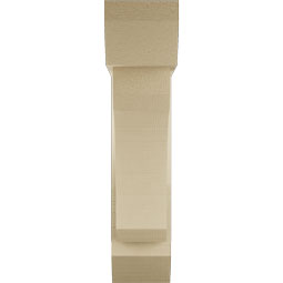 Ekena Millwork - BKTUR0554X20X24LEC06RCPR - Timberthane Faux Wood Legacy Style Bracket w/ Offset Brace, Slat Ends, 5 1/2"W x 20"D x 24"H, Primed Tan