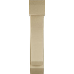 Ekena Millwork - BKTUR0554X20X28LEC06RCPR - Timberthane Faux Wood Legacy Style Bracket w/ Offset Brace, Slat Ends, 5 1/2"W x 20"D x 28"H, Primed Tan