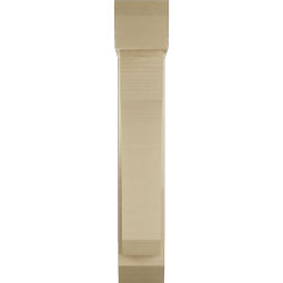 Ekena Millwork - BKTUR0554X20X32LEC06RCPR - Timberthane Faux Wood Legacy Style Bracket w/ Offset Brace, Slat Ends, 5 1/2"W x 20"D x 32"H, Primed Tan