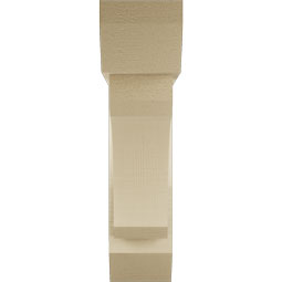 Ekena Millwork - BKTUR0554X22X22LEC06RCPR - Timberthane Faux Wood Legacy Style Bracket w/ Offset Brace, Slat Ends, 5 1/2"W x 22"D x 22"H, Primed Tan
