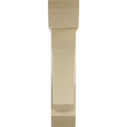 Ekena Millwork - BKTUR0554X22X26LEC06RCPR - Timberthane Faux Wood Legacy Style Bracket w/ Offset Brace, Slat Ends, 5 1/2"W x 22"D x 26"H, Primed Tan