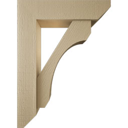 Ekena Millwork - BKTUR0554X22X30LEC06RCPR - Timberthane Faux Wood Legacy Style Bracket w/ Offset Brace, Slat Ends, 5 1/2"W x 22"D x 30"H, Primed Tan