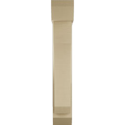 Ekena Millwork - BKTUR0554X22X34LEC06RCPR - Timberthane Faux Wood Legacy Style Bracket w/ Offset Brace, Slat Ends, 5 1/2"W x 22"D x 34"H, Primed Tan