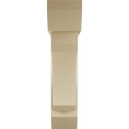 Ekena Millwork - BKTUR0554X24X24LEC06RCPR - Timberthane Faux Wood Legacy Style Bracket w/ Offset Brace, Slat Ends, 5 1/2"W x 24"D x 24"H, Primed Tan