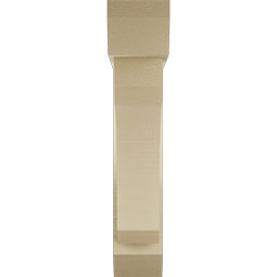 Ekena Millwork - BKTUR0554X24X28LEC06RCPR - Timberthane Faux Wood Legacy Style Bracket w/ Offset Brace, Slat Ends, 5 1/2"W x 24"D x 28"H, Primed Tan