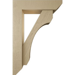 Ekena Millwork - BKTUR0554X24X36LEC06RCPR - Timberthane Faux Wood Legacy Style Bracket w/ Offset Brace, Slat Ends, 5 1/2"W x 24"D x 36"H, Primed Tan