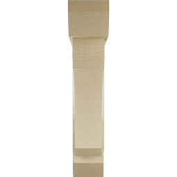 Ekena Millwork - BKTUR0554X28X28LEC06RCPR - Timberthane Faux Wood Legacy Style Bracket w/ Offset Brace, Slat Ends, 5 1/2"W x 28"D x 28"H, Primed Tan