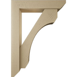 Ekena Millwork - BKTUR0554X30X42LEC06RCPR - Timberthane Faux Wood Legacy Style Bracket w/ Offset Brace, Slat Ends, 5 1/2"W x 30"D x 42"H, Primed Tan