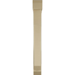 Ekena Millwork - BKTUR0554X36X48LEC06RCPR - Timberthane Faux Wood Legacy Style Bracket w/ Offset Brace, Slat Ends, 5 1/2"W x 36"D x 48"H, Primed Tan