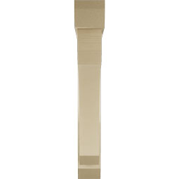 Ekena Millwork - BKTUR0554X38X38LEC06RCPR - Timberthane Faux Wood Legacy Style Bracket w/ Offset Brace, Slat Ends, 5 1/2"W x 38"D x 38"H, Primed Tan