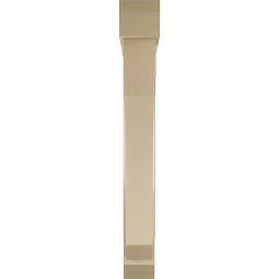 Ekena Millwork - BKTUR0554X40X44LEC06RCPR - Timberthane Faux Wood Legacy Style Bracket w/ Offset Brace, Slat Ends, 5 1/2"W x 40"D x 44"H, Primed Tan