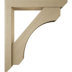 Ekena Millwork - BKTUR0554X42X48LEC06RCPR - Timberthane Faux Wood Legacy Style Bracket w/ Offset Brace, Slat Ends, 5 1/2"W x 42"D x 48"H, Primed Tan