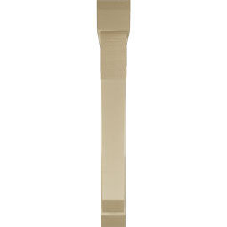 Ekena Millwork - BKTUR0554X44X44LEC06RCPR - Timberthane Faux Wood Legacy Style Bracket w/ Offset Brace, Slat Ends, 5 1/2"W x 44"D x 44"H, Primed Tan