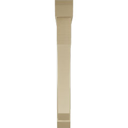 Ekena Millwork - BKTUR0554X46X46LEC06RCPR - Timberthane Faux Wood Legacy Style Bracket w/ Offset Brace, Slat Ends, 5 1/2"W x 46"D x 46"H, Primed Tan