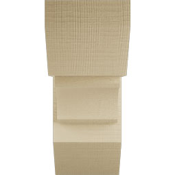 Ekena Millwork - BKTUR0756X18X18LEC06RCPR - Timberthane Faux Wood Legacy Style Bracket w/ Offset Brace, Slat Ends, 7 1/2"W x 18"D x 18"H, Primed Tan