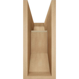 Ekena Millwork - BKTUR0756X18X18LEC06RCPR - Timberthane Faux Wood Legacy Style Bracket w/ Offset Brace, Slat Ends, 7 1/2"W x 18"D x 18"H, Primed Tan