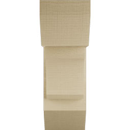 Ekena Millwork - BKTUR0756X18X22LEC06RCPR - Timberthane Faux Wood Legacy Style Bracket w/ Offset Brace, Slat Ends, 7 1/2"W x 18"D x 22"H, Primed Tan