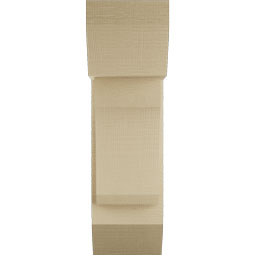 Ekena Millwork - BKTUR0756X18X26LEC06RCPR - Timberthane Faux Wood Legacy Style Bracket w/ Offset Brace, Slat Ends, 7 1/2"W x 18"D x 26"H, Primed Tan