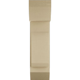 Ekena Millwork - BKTUR0756X18X30LEC06RCPR - Timberthane Faux Wood Legacy Style Bracket w/ Offset Brace, Slat Ends, 7 1/2"W x 18"D x 30"H, Primed Tan