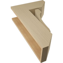 Ekena Millwork - BKTUR0756X18X30LEC06RCPR - Timberthane Faux Wood Legacy Style Bracket w/ Offset Brace, Slat Ends, 7 1/2"W x 18"D x 30"H, Primed Tan