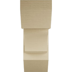 Ekena Millwork - BKTUR0756X20X20LEC06RCPR - Timberthane Faux Wood Legacy Style Bracket w/ Offset Brace, Slat Ends, 7 1/2"W x 20"D x 20"H, Primed Tan
