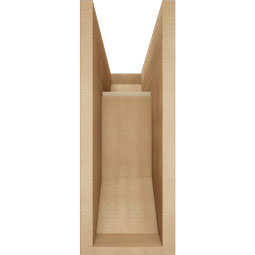 Ekena Millwork - BKTUR0756X20X20LEC06RCPR - Timberthane Faux Wood Legacy Style Bracket w/ Offset Brace, Slat Ends, 7 1/2"W x 20"D x 20"H, Primed Tan