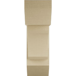 Ekena Millwork - BKTUR0756X20X24LEC06RCPR - Timberthane Faux Wood Legacy Style Bracket w/ Offset Brace, Slat Ends, 7 1/2"W x 20"D x 24"H, Primed Tan