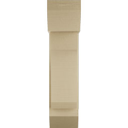 Ekena Millwork - BKTUR0756X20X32LEC06RCPR - Timberthane Faux Wood Legacy Style Bracket w/ Offset Brace, Slat Ends, 7 1/2"W x 20"D x 32"H, Primed Tan