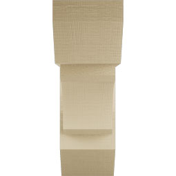 Ekena Millwork - BKTUR0756X22X22LEC06RCPR - Timberthane Faux Wood Legacy Style Bracket w/ Offset Brace, Slat Ends, 7 1/2"W x 22"D x 22"H, Primed Tan