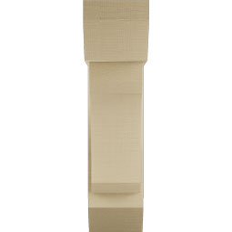 Ekena Millwork - BKTUR0756X22X30LEC06RCPR - Timberthane Faux Wood Legacy Style Bracket w/ Offset Brace, Slat Ends, 7 1/2"W x 22"D x 30"H, Primed Tan
