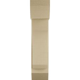 Ekena Millwork - BKTUR0756X22X34LEC06RCPR - Timberthane Faux Wood Legacy Style Bracket w/ Offset Brace, Slat Ends, 7 1/2"W x 22"D x 34"H, Primed Tan