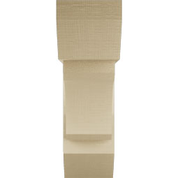 Ekena Millwork - BKTUR0756X24X24LEC06RCPR - Timberthane Faux Wood Legacy Style Bracket w/ Offset Brace, Slat Ends, 7 1/2"W x 24"D x 24"H, Primed Tan