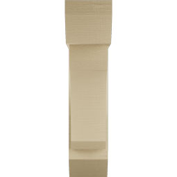 Ekena Millwork - BKTUR0756X24X32LEC06RCPR - Timberthane Faux Wood Legacy Style Bracket w/ Offset Brace, Slat Ends, 7 1/2"W x 24"D x 32"H, Primed Tan