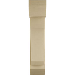 Ekena Millwork - BKTUR0756X24X36LEC06RCPR - Timberthane Faux Wood Legacy Style Bracket w/ Offset Brace, Slat Ends, 7 1/2"W x 24"D x 36"H, Primed Tan