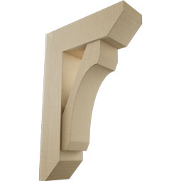 Ekena Millwork - BKTUR0756X24X36LEC06RCPR - Timberthane Faux Wood Legacy Style Bracket w/ Offset Brace, Slat Ends, 7 1/2"W x 24"D x 36"H, Primed Tan