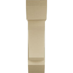 Ekena Millwork - BKTUR0756X26X30LEC06RCPR - Timberthane Faux Wood Legacy Style Bracket w/ Offset Brace, Slat Ends, 7 1/2"W x 26"D x 30"H, Primed Tan