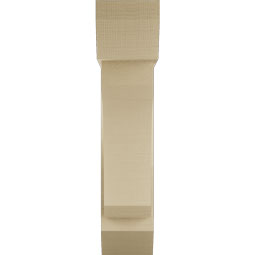 Ekena Millwork - BKTUR0756X26X34LEC06RCPR - Timberthane Faux Wood Legacy Style Bracket w/ Offset Brace, Slat Ends, 7 1/2"W x 26"D x 34"H, Primed Tan
