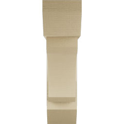 Ekena Millwork - BKTUR0756X28X28LEC06RCPR - Timberthane Faux Wood Legacy Style Bracket w/ Offset Brace, Slat Ends, 7 1/2"W x 28"D x 28"H, Primed Tan