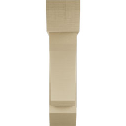 Ekena Millwork - BKTUR0756X28X32LEC06RCPR - Timberthane Faux Wood Legacy Style Bracket w/ Offset Brace, Slat Ends, 7 1/2"W x 28"D x 32"H, Primed Tan