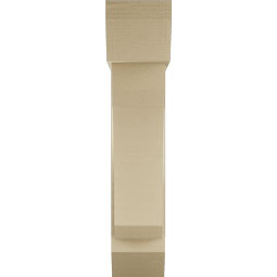 Ekena Millwork - BKTUR0756X28X36LEC06RCPR - Timberthane Faux Wood Legacy Style Bracket w/ Offset Brace, Slat Ends, 7 1/2"W x 28"D x 36"H, Primed Tan