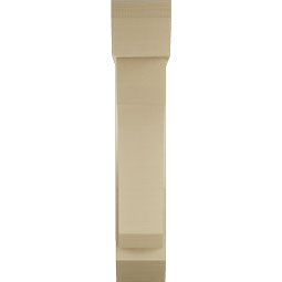 Ekena Millwork - BKTUR0756X28X40LEC06RCPR - Timberthane Faux Wood Legacy Style Bracket w/ Offset Brace, Slat Ends, 7 1/2"W x 28"D x 40"H, Primed Tan